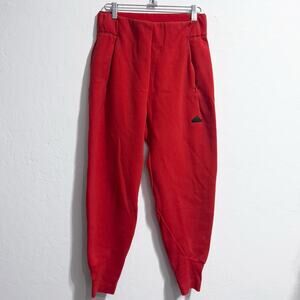 Adidas Jogger Pants Sz Small ZNE Woven Pants Joggers Red High Waist Sweatpants